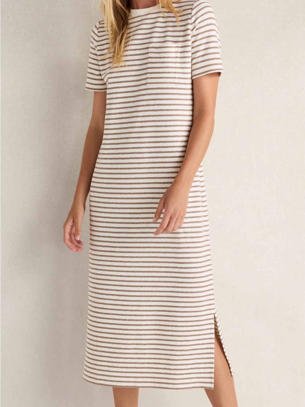 Haven Well Within Cotton Blend Textured T-Shirt Dress